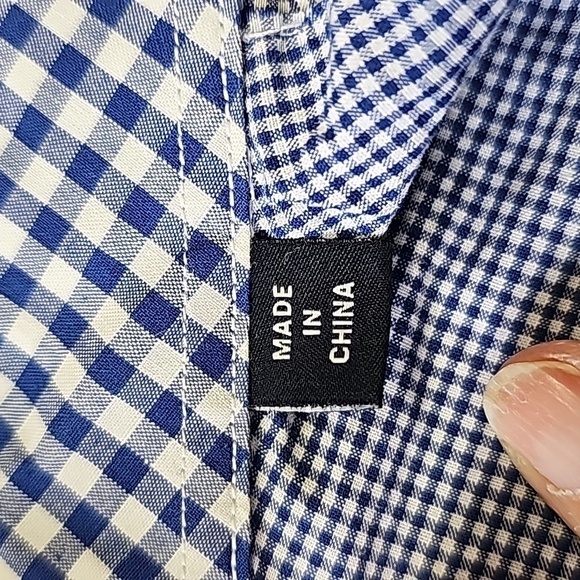 TAILORBYRD, MENS DRESS SHIRT. SIZE LARGE.   CONTRAST‎ NECK, COLAR. BLUE WHITE - Picture 10 of 12